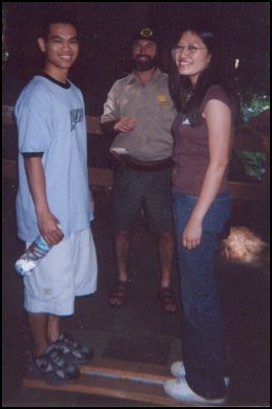At the Mystery Spot in Santa Cruz